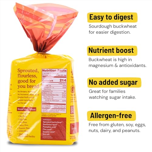 Pacha Organic Multiseed Buckwheat Sourdough English Muffins, 13 Oz