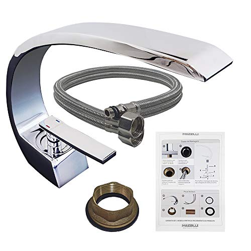 Torneira Banheiro Mz20 Alta Monocomando Agua Quente E Fria