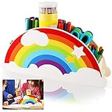 Keine Notwendigkeit zusammenzubauen Schreibtischorganizer: Unser stifthalter ist 34.2*16.5*8.5cm nimmt nicht viel Platz weg, aber hält alles, was Sie brauchen. Regenbogen Stiftebox macht Ihren Desktop schöner und exquisiter, ist sie eine ideale Wahl für Büromaterial