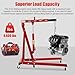 NTNOEA 2 Ton Folding Engine Crane - Heavy Duty Cherry Picker with 6 Casters, Adjustable Lifting Height up to 6.89ft, Hydraulic Shop Hoist for Car Repairs and Garage Use (Red)