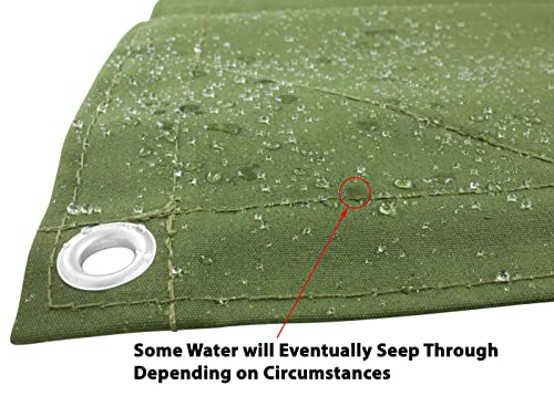 Mytee Products 12' X 20' Green Canvas Tarp 12Oz Heavy Duty Water Resistant #TOP2