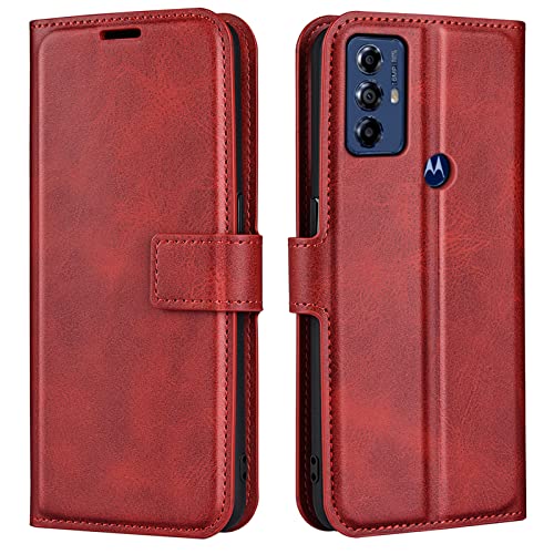 Étui à rabat Motorola Moto G Play 2023 clapet rouge similicuir antichoc