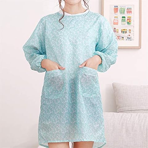 QQWA Waterproof Apron Long Sleeve Kitchen Oilproof Apron Adult Cover