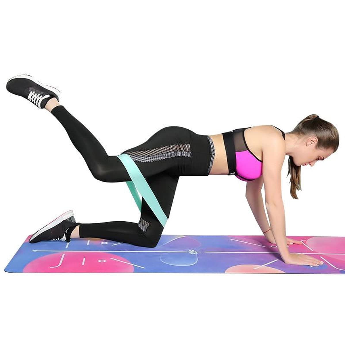 Skandika Lot de 3 Bandes de Fitness en Tissu - 3 Niveaux de résistance - Antidérapantes - Guide d'exercices - Sac de Transport - pour la Musculation