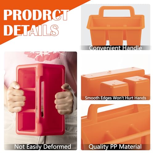 WRVCSS Mini Plastic caddy with handle, perfect classroom pen orgnizer for desk 6pcs pack - Thumbnail 7