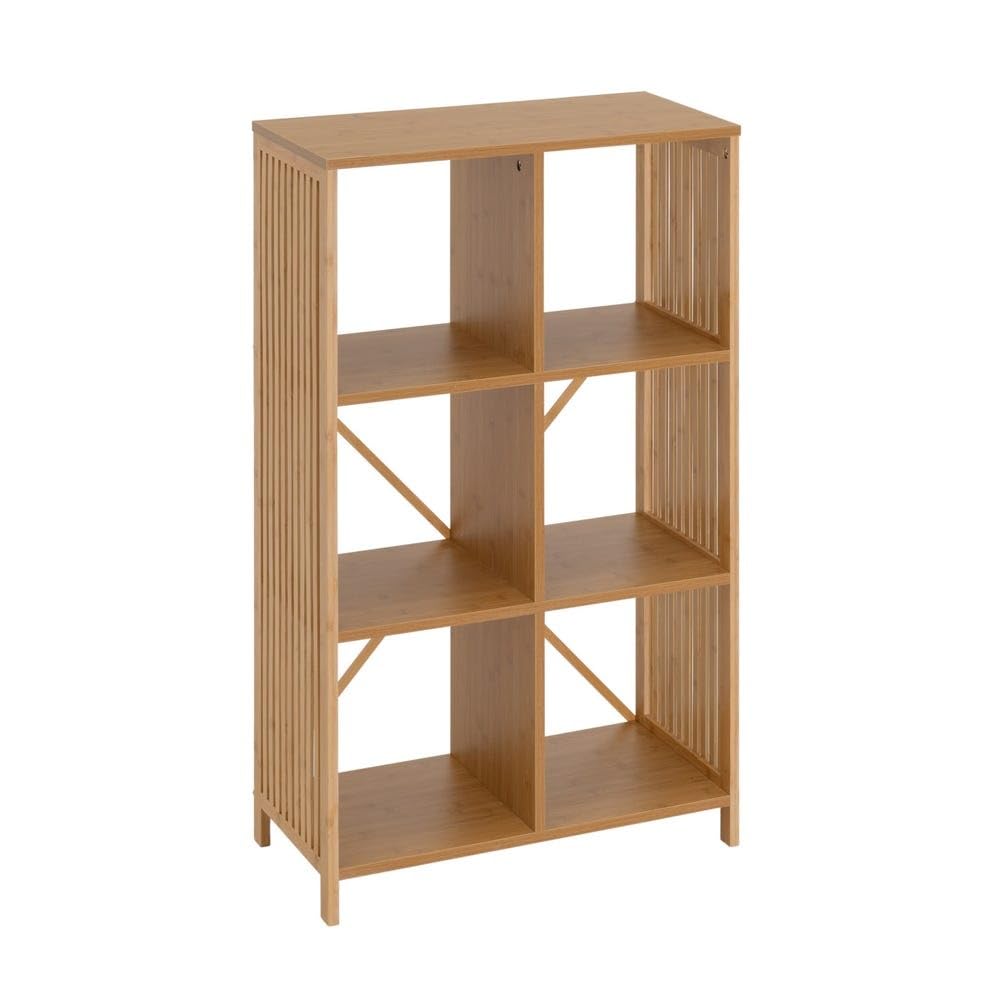 Étagère de sol DRW en bois 6 cubes pour creer un coin lecture salon