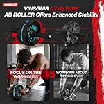 VINSGUIR Ab Roller Wheel, Abs & Core Workout Equipment for Home Gym with Knee Pad Accessories, Abdominal Wheel for Full-body Strength Training - Image 2