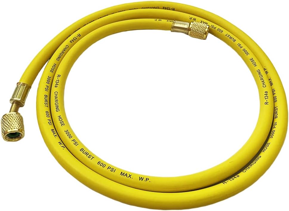 60'' R134a Refrigeration Charging Hoses Fit for R12 R22 R404 R502 Air Conditioning Refrigerant 1/4" SAE Thread Hose(Set of 3 colors)