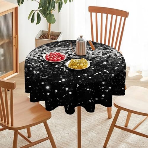 Nappe ronde à paillettes infroissable : la solution anti-tache pour vos fêtes - 7