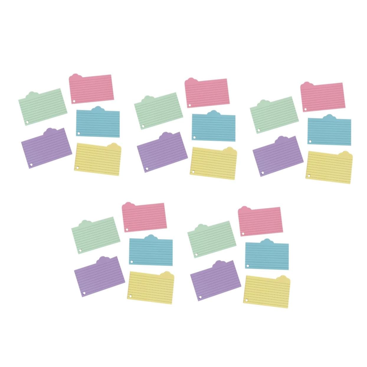 Angoily 5 Sätze Vokabelheft Aus Notizpapier Mit Klebrig Farbig Wolke Material Karteikarten Zum Lernen Meeting-notizbücher Notepad Aufnehmen Beachten Sie Pads Memo -pads 125 Blätter * 5