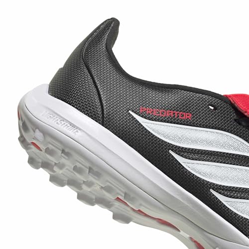 adidas Mixte Enfant Predator League Fold-Over Tongue Turf Football Shoes Kids, Core Black/FTWR White/Lucid Red, 36 EU