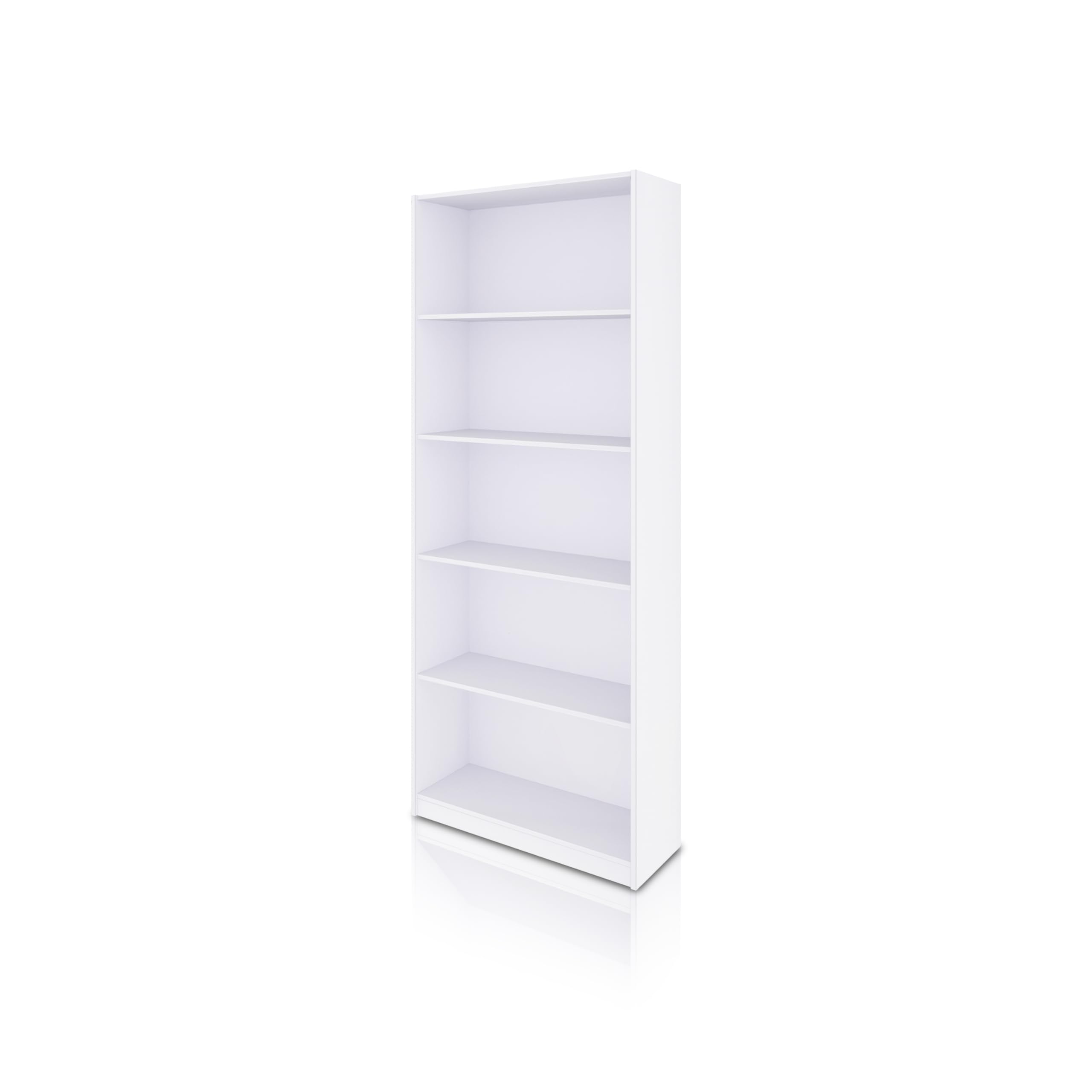 duehome | Estantería de Oficina Alta, Estanteria Despacho, Modelo Sasha, Acabado en Color Blanco Artik, Medidas: 201 cm (Alto) x 80 cm (Ancho) x 28 cm (Fondo)