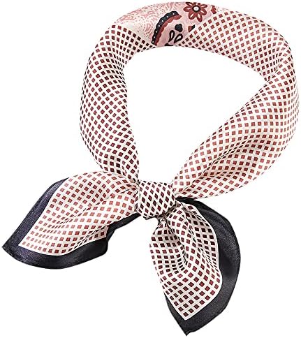 SUSIELADY 100% Pure Mulberry Silk Scarf 21''x21'' Lightweight Square Natural Silk Neckerchief Breathable Digital Printed
