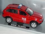 Modell ist Neu und OVP B-M-W X5 X 5 Rot Feuerwehr 1/32 New Ray Modell Auto Modellauto