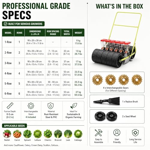 Plantadora manual para regular surcos y sembrar sin dolor de espalda 4
