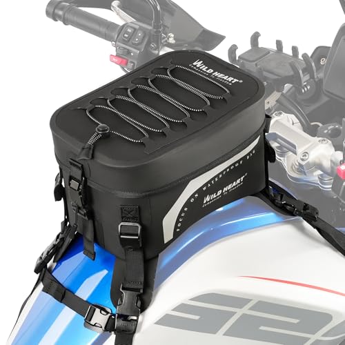 WILD HEART Compeletely Waterproof Motorcycle tank Bag Universal Motorcycle Bag Large Capacity 8l For Motorbike Riding (Black)