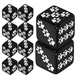 Dés à motifs de pattes : ces dés de remplacement sont un accessoire de jeu idéal pour les fêtes. ils rendront votre soirée joyeuse et amusante. accessoire de jeu en résine