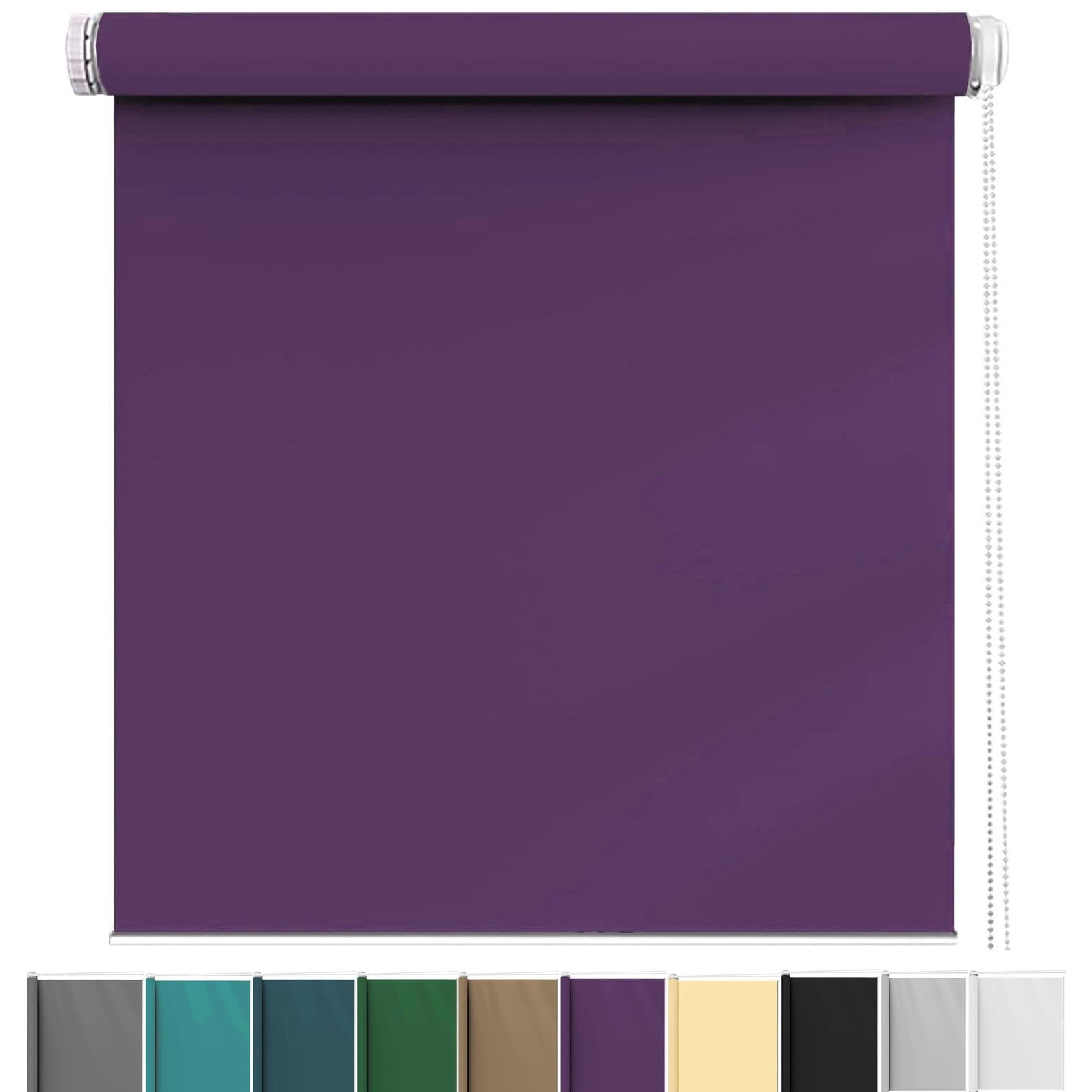 Blackout Roller Blinds 75 x 160 cm Privacy Protection Easy to Install, Day and Night Blinds Curtains in a Variety of Sizes Ideal for Bedroom, Nursery, Purple — image 1