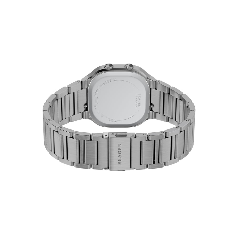 Skagen Mellem Reloj Digital para Hombre, Movimiento LCD con Correa de Acero Inoxidable o Cuero