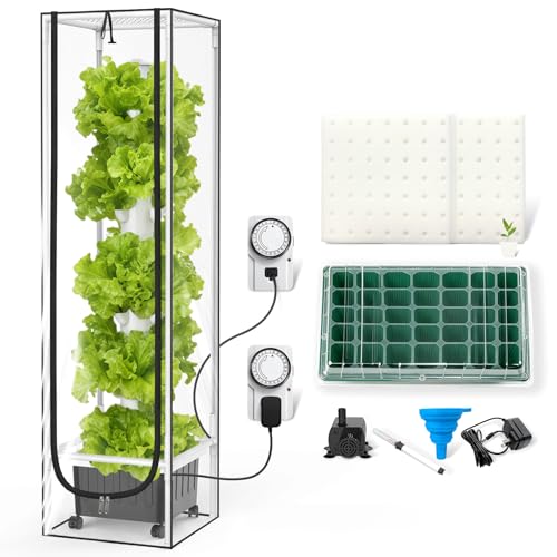 JESLED Hydroponic Tower with Tent, Hydroponics Growing...