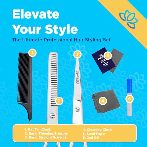 Image of Equinox Professional Hair Cutting Scissors Set - Blending Shears for Hair