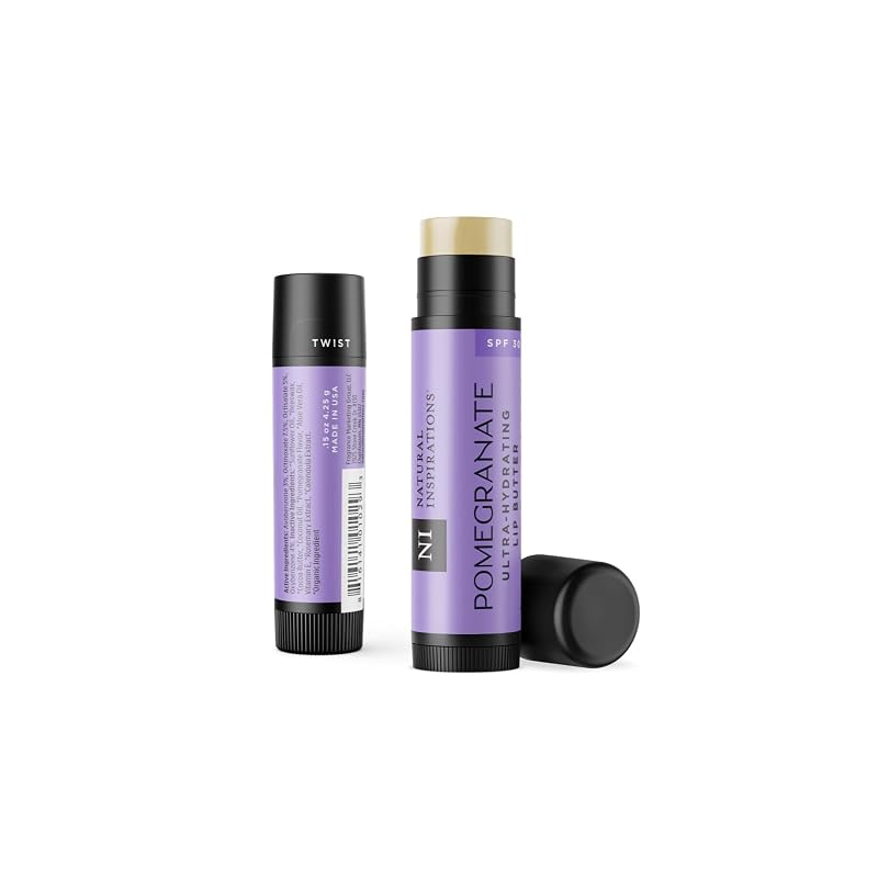 Natural Inspirations Manteiga labial de romã com SPF 30, 4,25 g