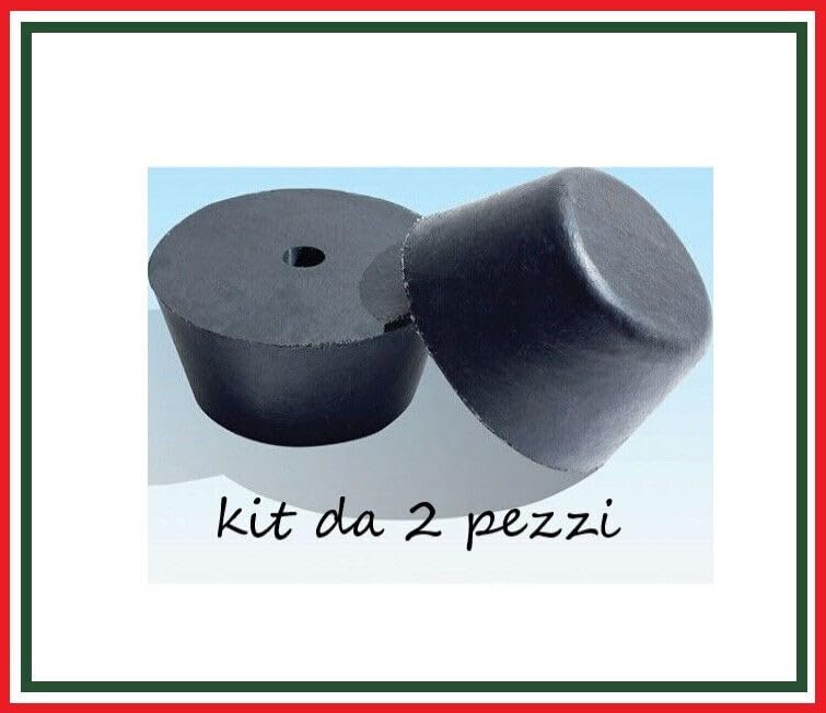 Generico Kit 2 Tamponi Conici in Gomma per Ponti Sollevatori Auto, Colore Nero,Macchine elettriche