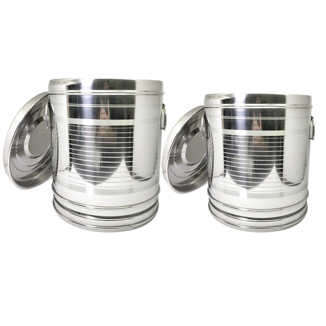 Stainless Steel Large Rice/Flour(Aatta) Container/Storage Set of 2 (Dishwasher Safe, 20 KG, 25 KG, Tea, Coffee, Sugar storage) - 20 L, 25 L Steel Tea Coffee & Sugar Container