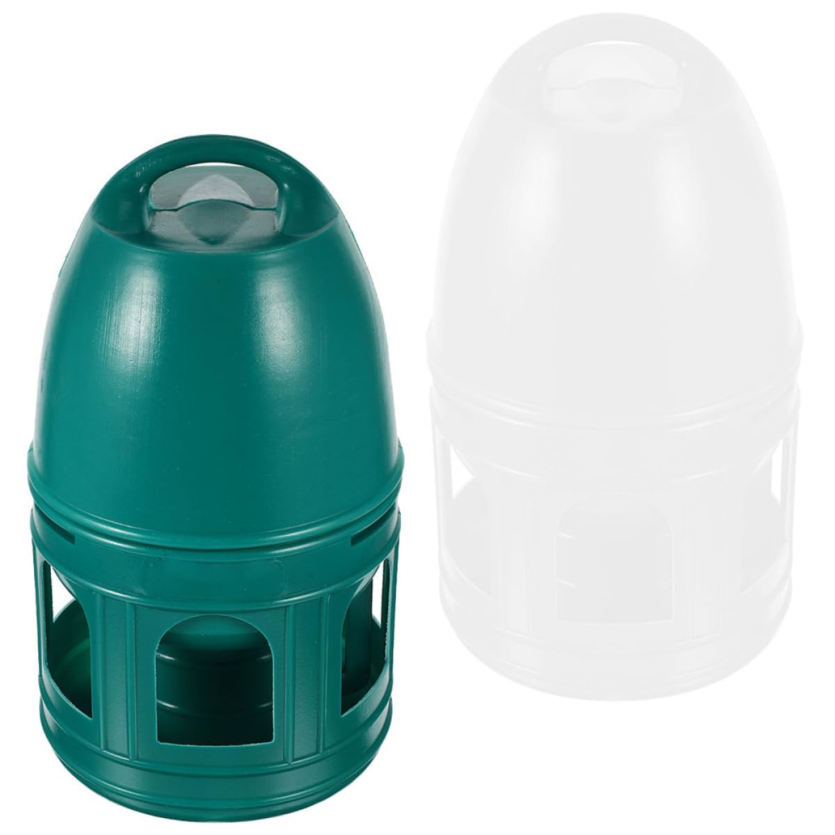 2 pièces Distributeur Eau pour Oiseaux Abreuvoir Pigeons Pratique et Spacieux Accessoire Cage à Oiseaux pour et Nettoyage Facile Lot de Blanc et Vert