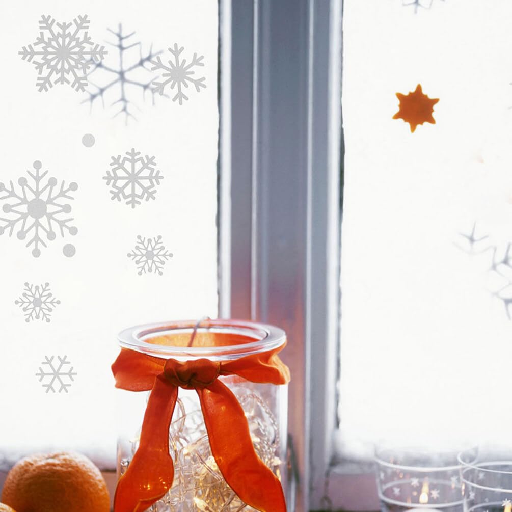 BESTonZON 5blätter Schneeflocken Sticker für Fensterdekoration Weihnachts Fensteraufkleber aus Selbstklebendem Material Weihnachtsdeko Schneeflocken für Glasfenster Festliche