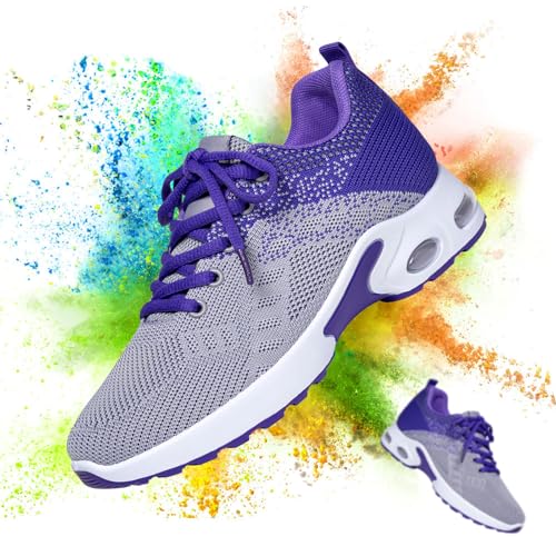 Image of Padgene Womens Sneakers Air Cushion Running Shoes Lightweight Tennis Walking Shoes Mesh Breathable Gym Work Fashion Sneakers Athletic Comfortable Casual