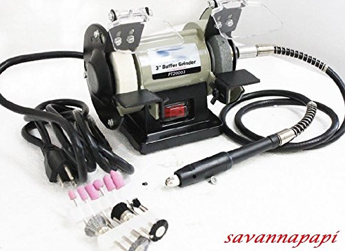 3" Bench Combo Buffer/Grinder with 41" Flex Shaft for Rotary Tools