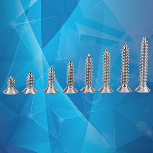 200 tornillos autorroscantes de acero inoxidable cabeza plana miniatura 3
