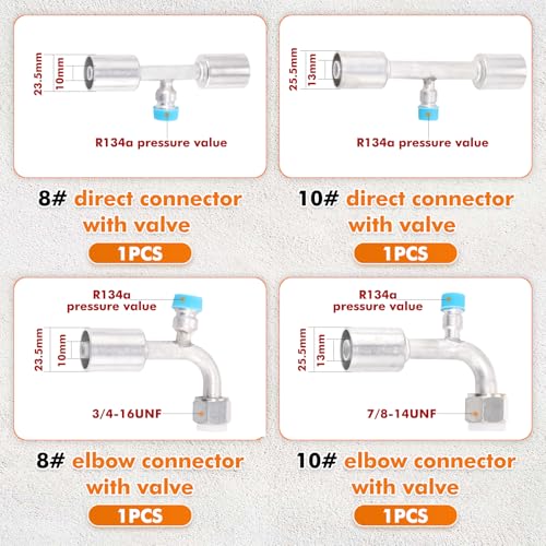 Image of 26PCS 9.5ft Air Conditioning Hose and Fitting Kit Includes 9.5ft #6#8#10 AC Hoses and #6#8#10 AC Fittings and pipe cutter not for heavy duty truck