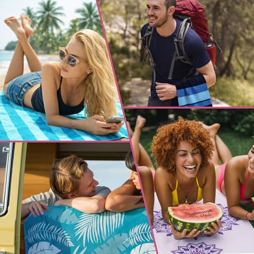 ZENACROSS Strandtuch XXL 90x180 cm - Mikrofaser Handtuch Groß - Schnelltrocknendes Handtuch Mikrofaser, Sandfrei - Leichtes und Kompaktes - Bali