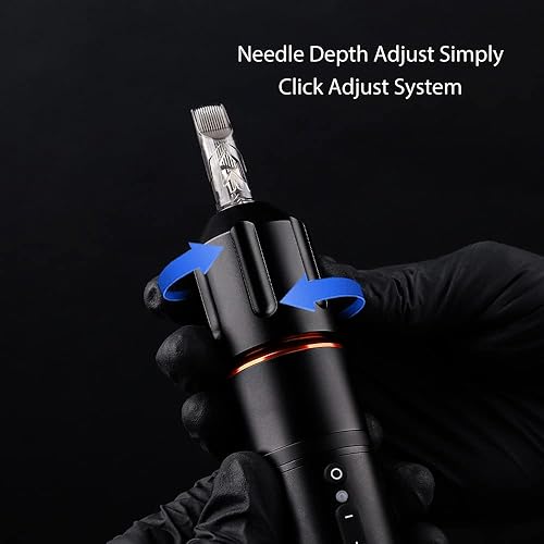 Miniatura 4 de Xnet Typhoon - Pistola de tatuaje con pantalla LED digital, fuente de alimentación de 2000 mAh, cartucho de tatuaje con motor sin núcleo, para