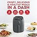 DASH Tasti-Crisp™ Electric Air Fryer Oven, 2.6 Qt., Grey – Compact Air Fryer for Healthier Food in Minutes, Ideal for Small Spaces - Auto Shut Off, Analog, 1000-Watt