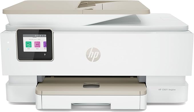HP Envy Inspire 7955e Inkjet Printer All in One Wireless Printer Copy Scanners 2.7 Inch Touchscreen 15ppm Black 10ppm Color Phone Computer Wireless Printers for Home Use Office 1W2Y8A (Renewed Pemium)