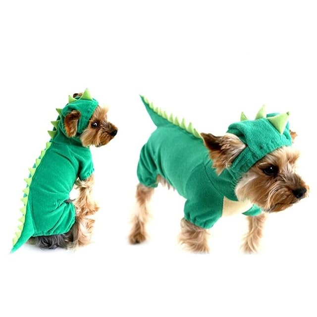 Foto 3 de 5 de NACOCO Disfraz de Dinosaurio para Perro, Ropa Rosa para Mascotas para Perros medianos y Grandes(Verde, L)