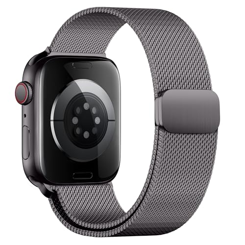 Compatible for Apple Watch Band Ultra 3,2,SE,Stainless Steel Magnetic Strap Metal Mesh Sport Loop...