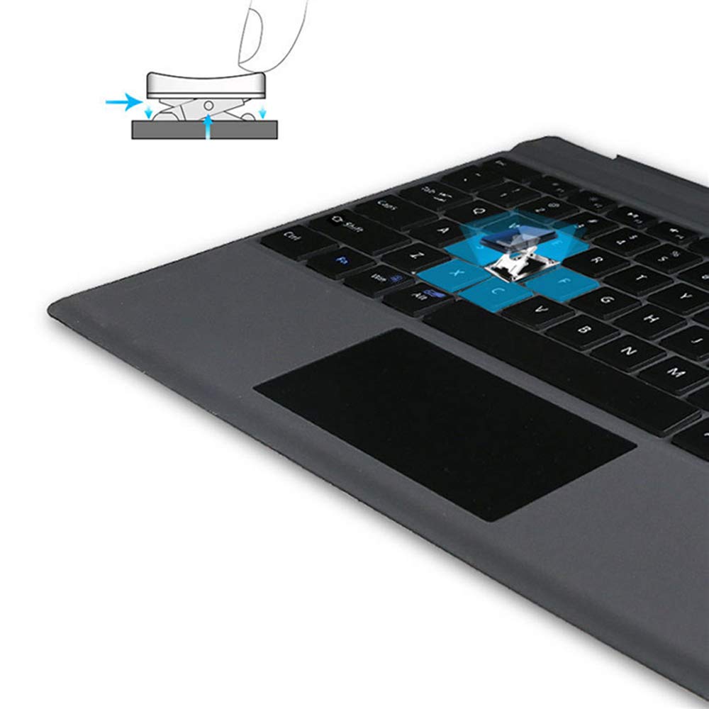 BT wire-less Keyboard Clavier Mince de 12,2 Pouces pour Logiciel Surface Pro3 / 4/5/6 (2017)
