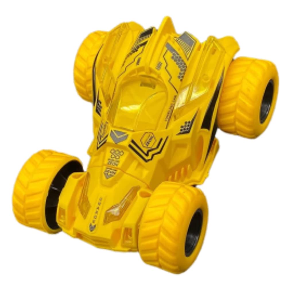 Plastic Push and Go Mini Monster Truck Set,Stunt Truck Car Vehicle Toy for Kids,Push and Go Toys,Car Truck Friction Toys, Baby Toys Cars for Kids,3+ Years (Yellow Color)