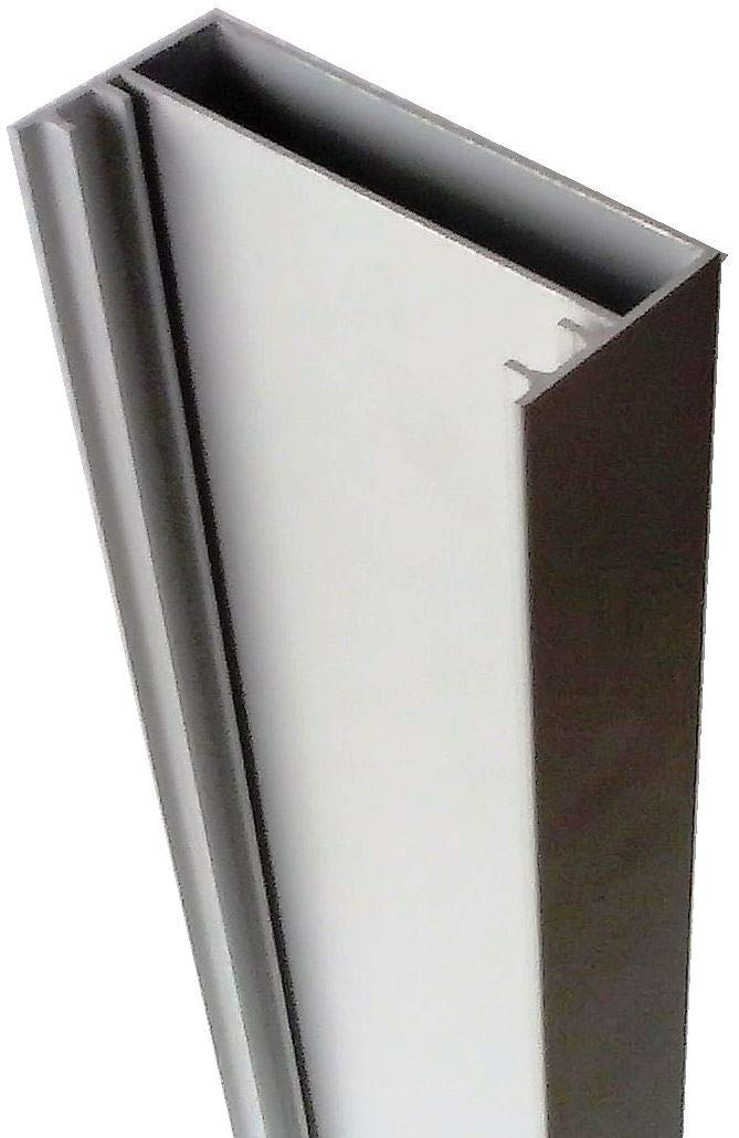 Perfil perimetral y de remate en aluminio mate para bloque de vidrio | cm 200x8,4x3,5 | Unidad de venta 1 perfil de 200 cm