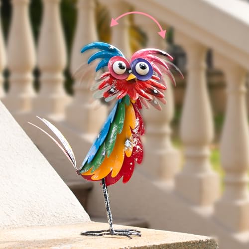 Natelf Outdoor Wacky Metal Owl Yard Statue Decoration Owl Decor