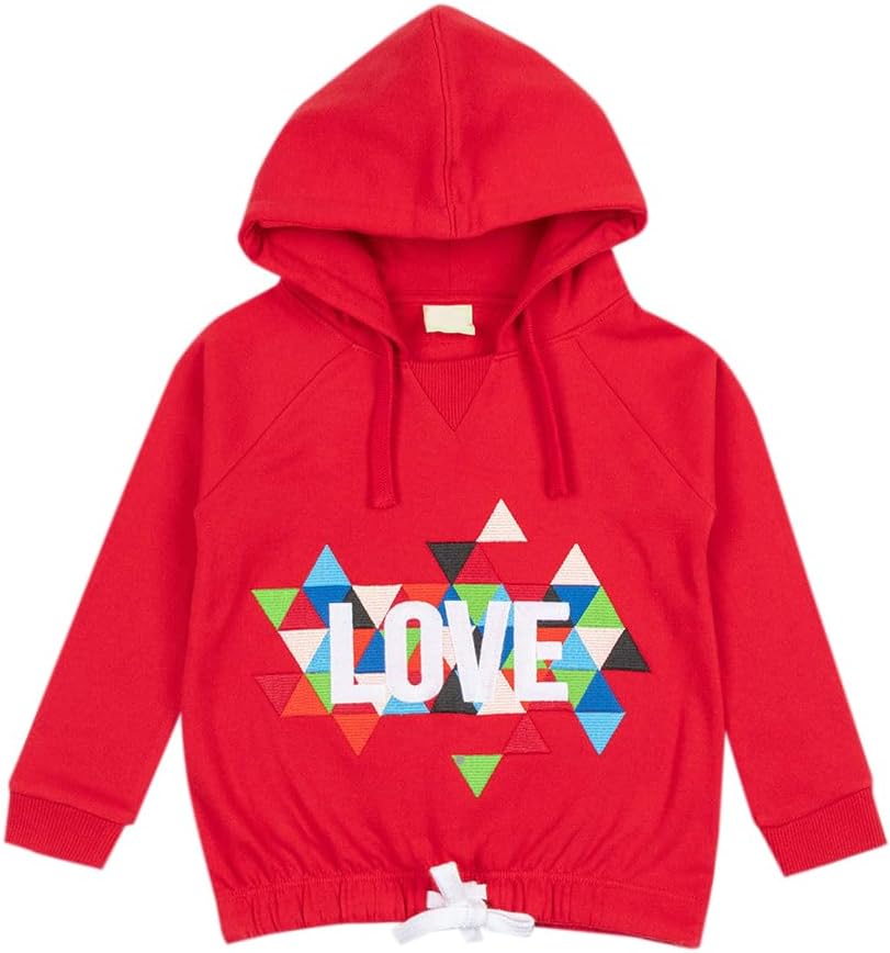 Hopscotch Girls Cotton Hooded Neck Sweatshirts