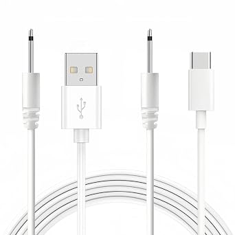 2 Pack-Universal USB DC 2.5mm Charging Cable for Massagers, 82cm / 2.7ft USB-C & USB-A DC Fast Charging Cable Replacement Charger for Mini Massagers & Rechargeable Toys and handheld wellness devices