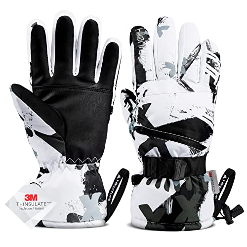 Hikenture Ski Gloves Men Waterproof Insulated, 3M Thinsulate Womens Snow Gloves, Cold Weather Breathable & Warm Snowboard Gloves, Touchscreen Snowmobile Gloves For Winter(1165-A1 S) #TOP10