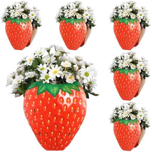 Cinnvoice Wooden Centerpieces for Tables Baby Shower Decorations Rustic Tabletop Flower Boxes Party Favor for Birthday Baby Shower Wedding Garden Tea Party(6 Strawberry)