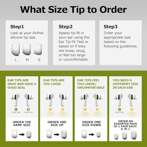 Image of Memory Foam Ear Tips for AirPods Pro 1st & 2nd Generation with 3-in-1 Cleaning Kit - Noise Cancelling Replacement Eartips, Comfortable Fit, No Silicone Pain, Fits in Charging Case, Black
