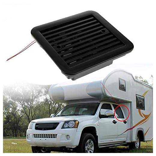 MASO 12V Side Exhaust Port Air Fan One-Way Ventilation Fans Dust-proof Strong Wind Cooling Fan for Car RV Caravan Van(Black)